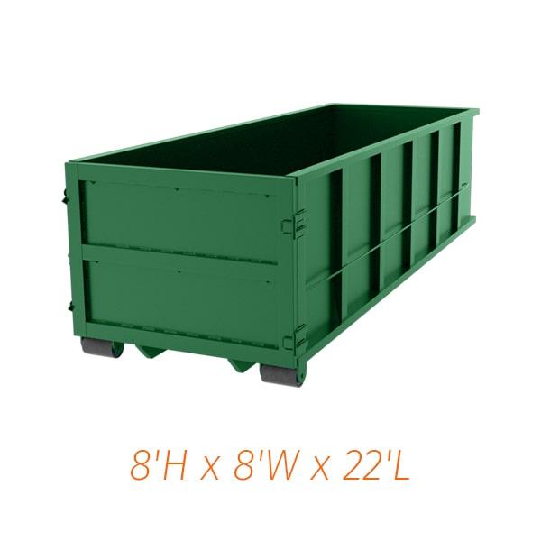 our forty-yard dumpsters can typically handle up to 5 tons of weight